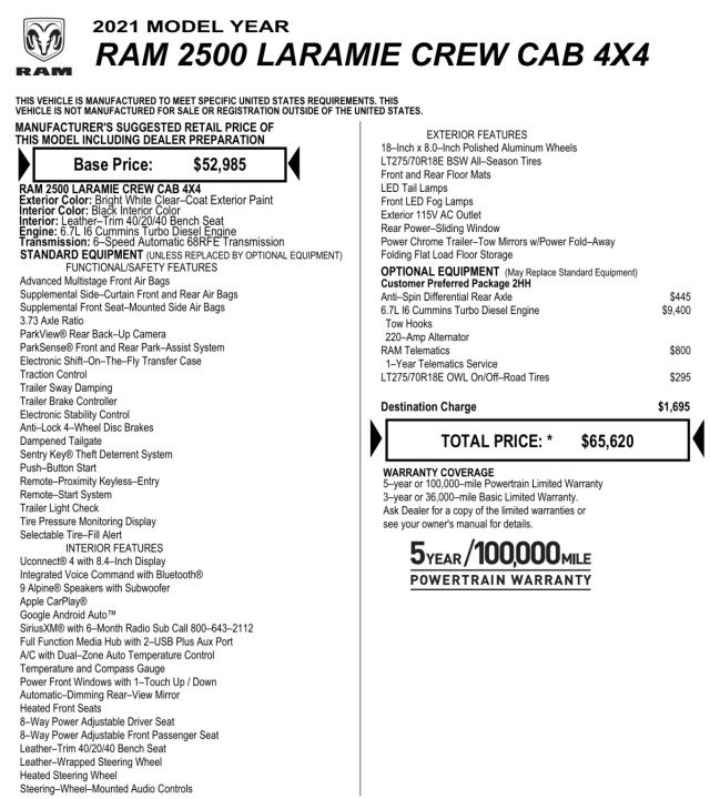 Used 2021 RAM 2500 Laramie AWD/4WD image 2