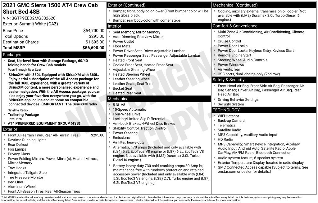 Used 2021 GMC Sierra 1500 AT4 AWD/4WD image 10