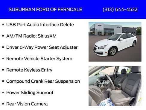 Used 2016 Chevrolet Cruze LT w/ Sun And Sound Package FWD image 17