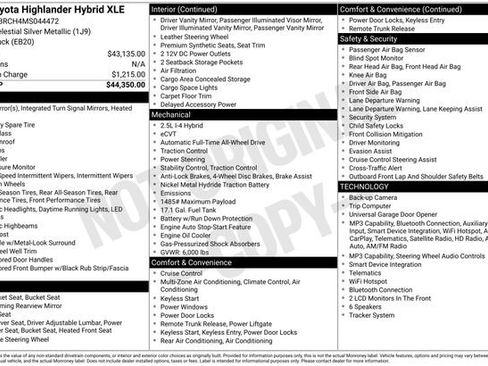 Used 2021 Toyota Highlander XLE AWD/4WD image 33
