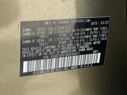 Used 2022 Subaru Outback Touring XT image 35