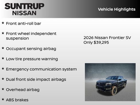 New 2026 Nissan Frontier SV w/ Tow Package image 16