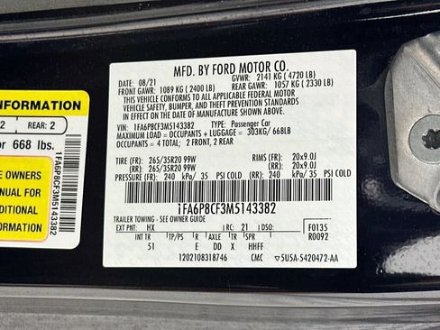 Used 2021 Ford Mustang GT Premium w/ Equipment Group 401A RWD image 25