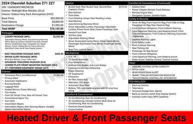 Used 2024 Chevrolet Suburban Z71 w/ Luxury Package AWD/4WD image 62
