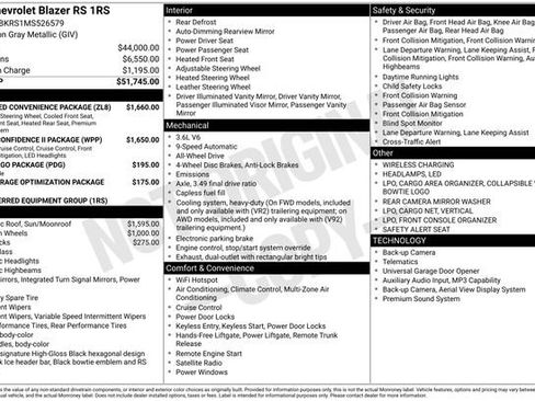 Used 2021 Chevrolet Blazer RS w/ Enhanced Convenience Package image 10