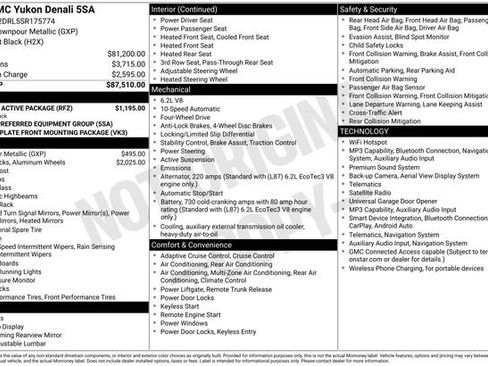 Used 2025 GMC Yukon Denali w/ LPO, Get Active Package AWD/4WD image 19