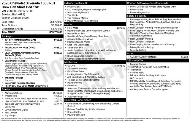 New 2026 Chevrolet Silverado 1500 RST w/ Z71 Off-Road Package AWD/4WD image 29