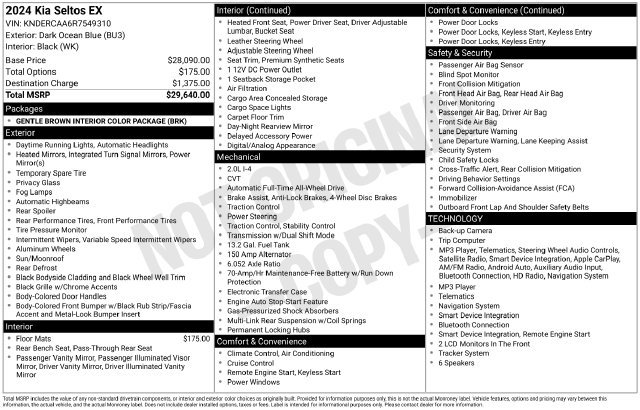 Used 2024 Kia Seltos EX AWD/4WD image 22