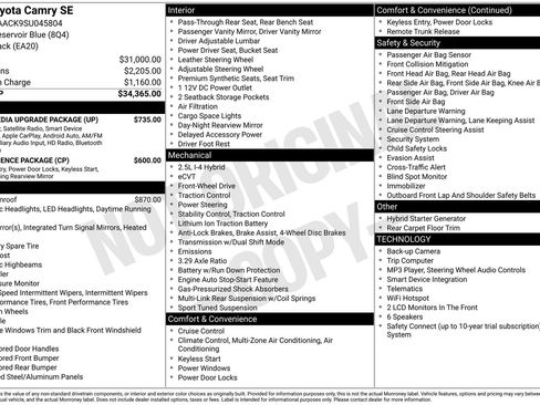 Used 2025 Toyota Camry SE w/ Multimedia Upgrade Package FWD image 36
