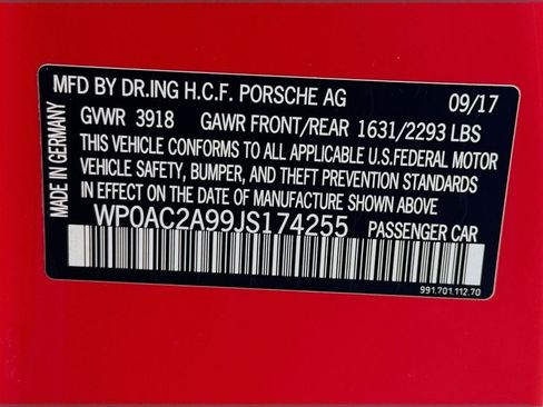 Certified 2018 Porsche 911 GT3 RWD image 32