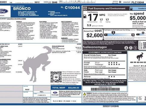 Certified 2023 Ford Bronco Big Bend w/ Sasquatch Package AWD/4WD image 9