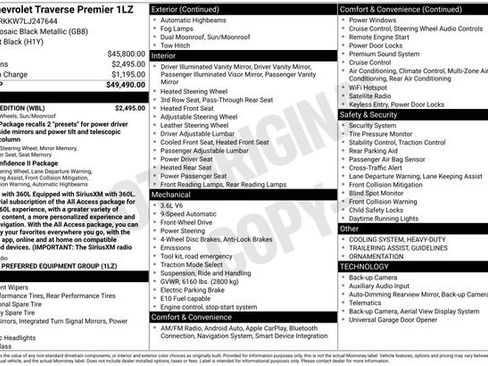 Used 2020 Chevrolet Traverse Premier w/ Redline Edition FWD image 28
