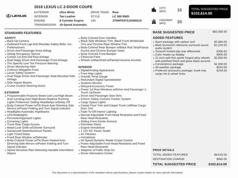 Used 2018 Lexus LC 500 Coupe image 23