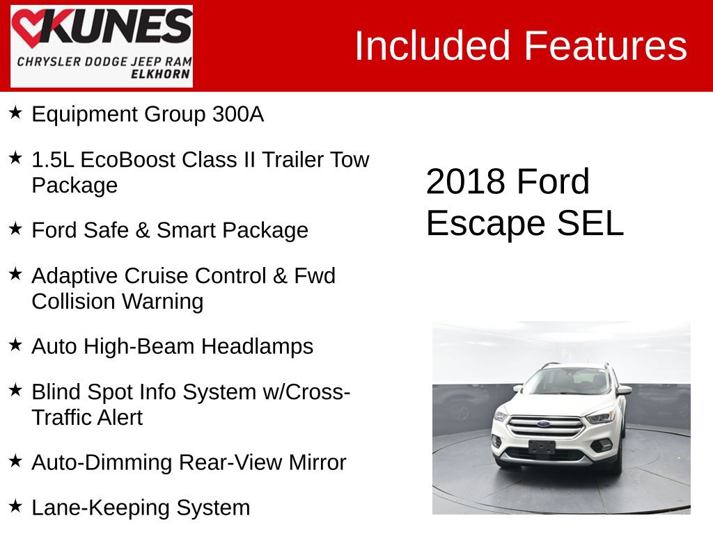 Used 2018 Ford Escape SEL w/ Ford Safe & Smart Package AWD/4WD image 4