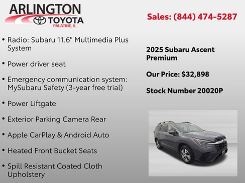 Used 2025 Subaru Ascent Premium AWD/4WD image 2