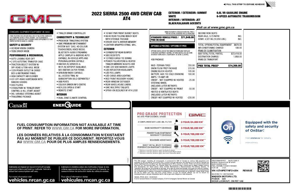 Used 2022 GMC Sierra 2500 AT4 w/ Snow Plow Prep/Camper Package AWD/4WD image 2