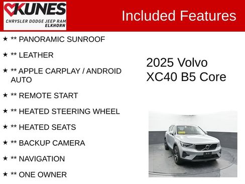 Used 2025 Volvo XC40 B5 Core AWD/4WD image 2