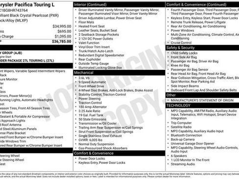 Used 2017 Chrysler Pacifica Touring-L FWD image 34