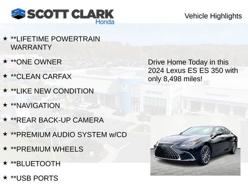 Used 2024 Lexus ES 350 w/ Premium Package image 11