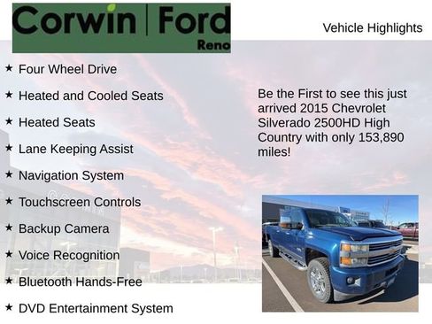 Used 2015 Chevrolet Silverado 2500 High Country w/ Duramax Plus Package image 4