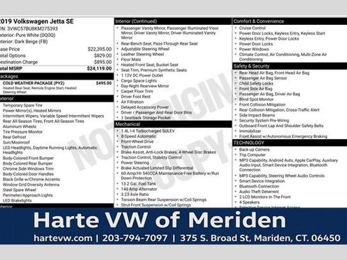 Used 2019 Volkswagen Jetta SE w/ Cold Weather Package FWD image 1