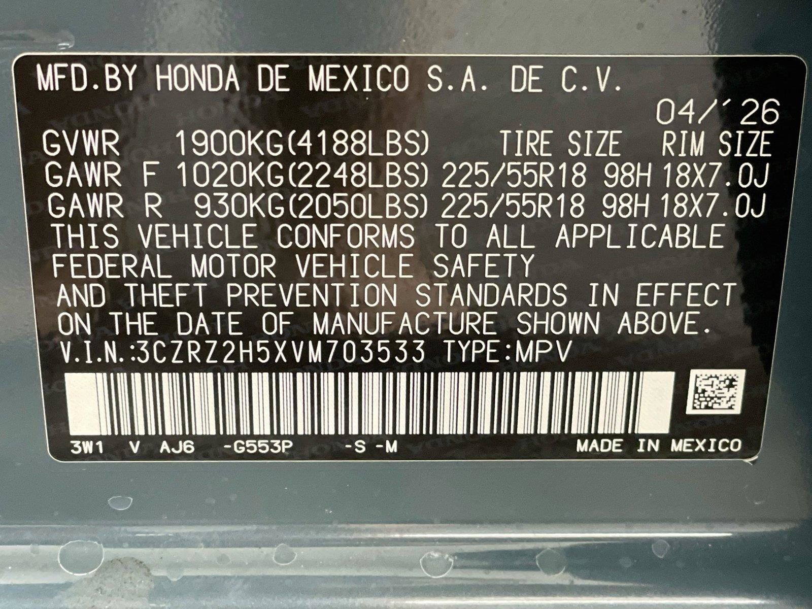 Certified 2027 Honda HR-V Sport image 29