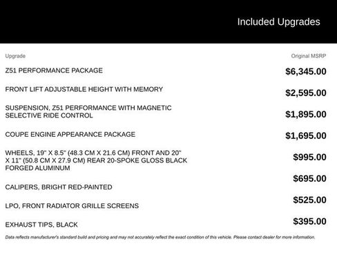 New 2026 Chevrolet Corvette Stingray Premium Cpe w/ Z51 Performance Package image 25