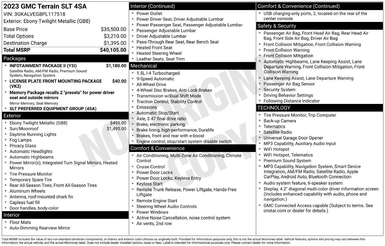 Used 2023 GMC Terrain SLT w/ Infotainment Package II AWD/4WD image 5