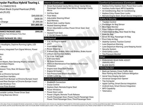 Used 2022 Chrysler Pacifica Touring-L w/ S Appearance Package image 14