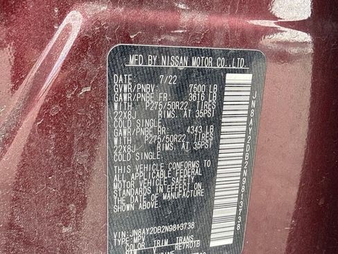 Used 2022 Nissan Armada Platinum w/ Captain's Chairs Package AWD/4WD image 21