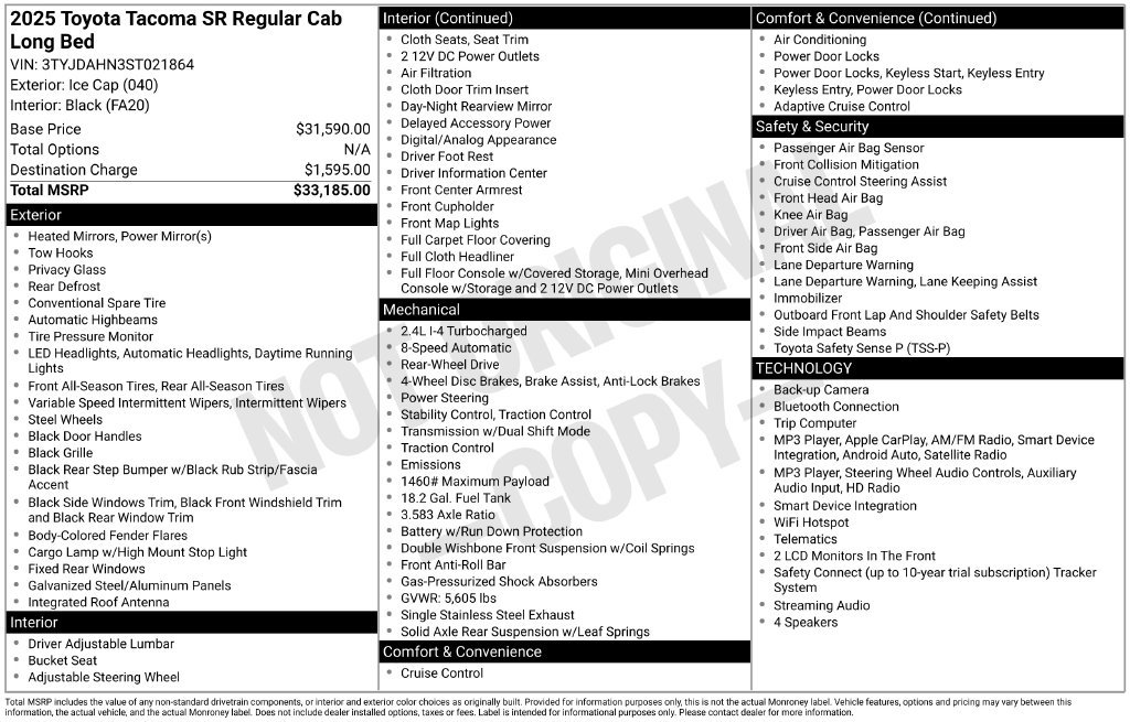 Used 2025 Toyota Tacoma SR RWD image 17