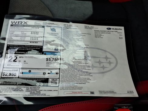 New 2026 Subaru WRX Limited AWD/4WD image 40