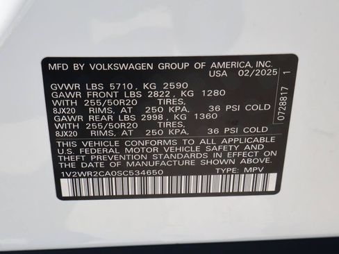 Used 2025 Volkswagen Atlas SE FWD image 22