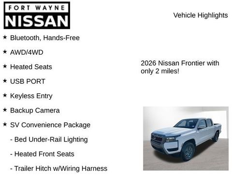 New 2026 Nissan Frontier SV w/ SV Convenience Package image 8