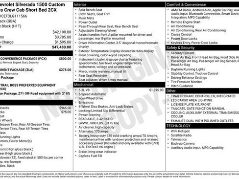 Used 2020 Chevrolet Silverado 1500 Custom Trail Boss w/ Custom Convenience Package image 32