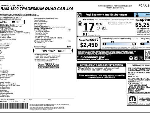 Used 2019 RAM 1500 Tradesman AWD/4WD image 5