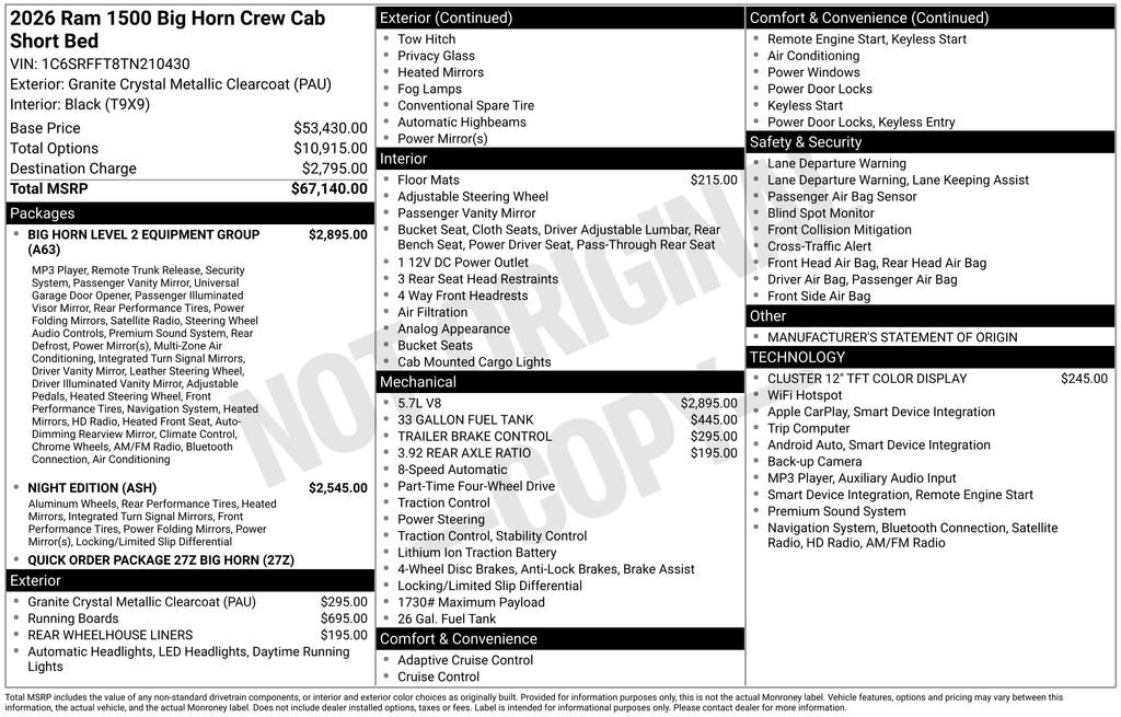 Used 2026 RAM 1500 Big Horn AWD/4WD image 3