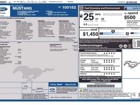 Used 2018 Ford Mustang Premium w/ Carbon Sport Interior Package RWD image 4