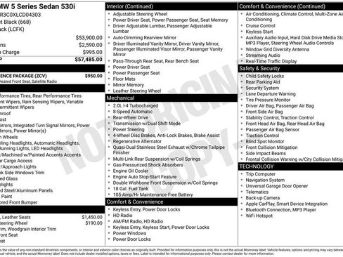 Used 2020 BMW 530i w/ Convenience Package image 7