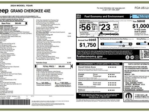 Used 2024 Jeep Grand Cherokee Limited 4xe w/ Luxury Tech Group II AWD/4WD image 3