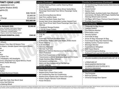 Used 2019 INFINITI QX60 Luxe w/ Essential Package image 9