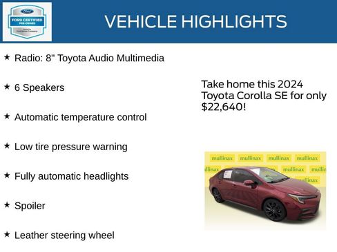 Used 2024 Toyota Corolla SE FWD image 23