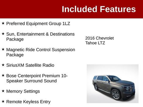 Used 2016 Chevrolet Tahoe LTZ AWD/4WD image 3