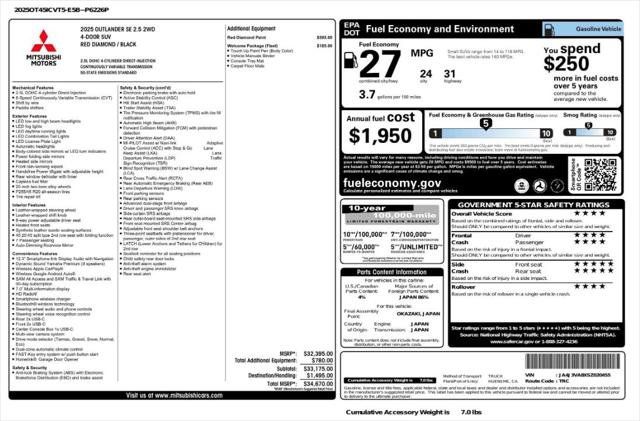 Used 2025 Mitsubishi Outlander SE FWD image 4