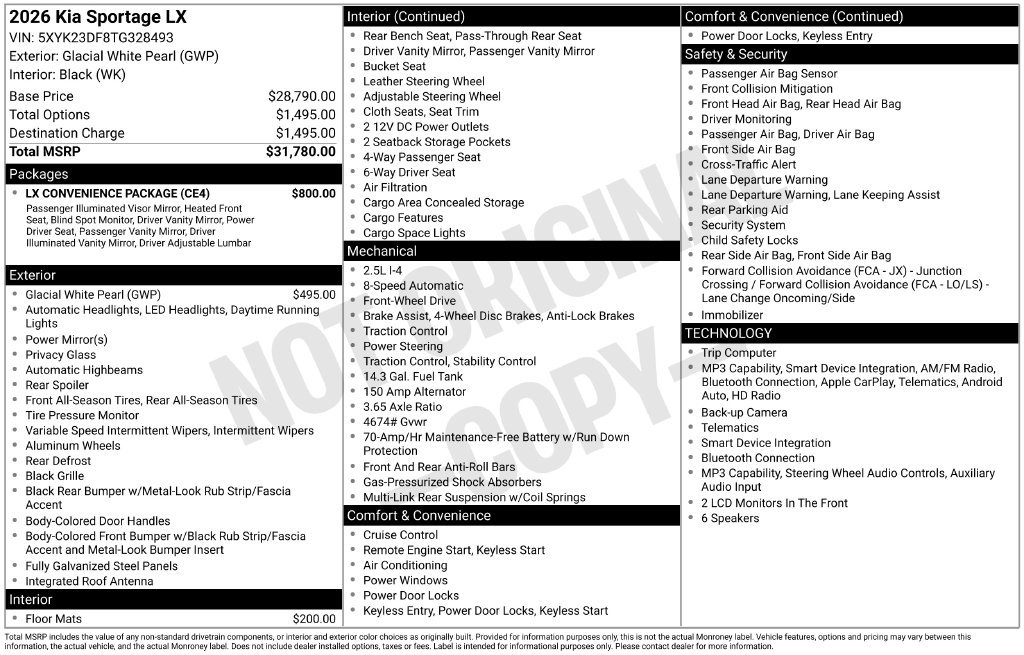Used 2026 Kia Sportage LX w/ LX Convenience Package FWD image 15