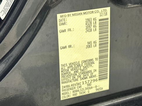Used 2019 Nissan Altima 2.5 SL FWD image 12