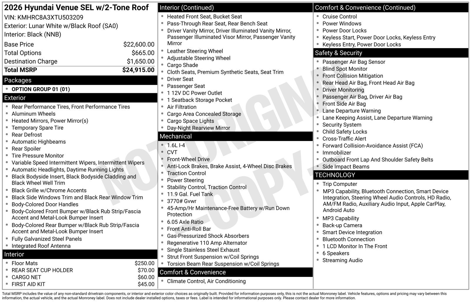 New 2026 Hyundai Venue SEL FWD image 20