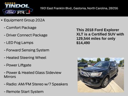 Used 2018 Ford Explorer XLT w/ Equipment Group 202A AWD/4WD image 11
