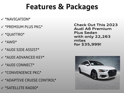Used 2023 Audi A6 Premium Plus w/ Premium Plus Package image 4