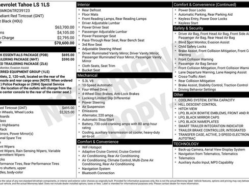 New 2026 Chevrolet Tahoe LS w/ LPO, Dark Essentials Package AWD/4WD image 26